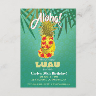 Invitation hawaïenne de partie de Luau