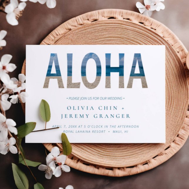 Invitation Hawaii Beach Aloha Photo Destination Mariage (Créateur téléchargé)