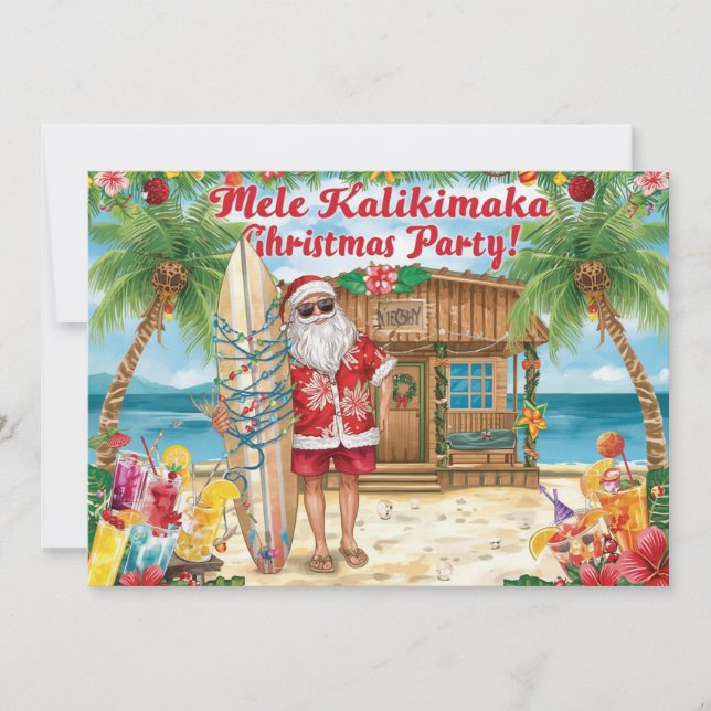 Invitation Hawaii christmas  party Hawaii “Mele Kalikimaka!”  (Devant)