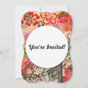 Invitation Hawaii Hula Fleur Voyage Vintage