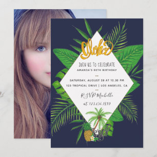 Invitation Hawaiian Aloha Luau Birthday Party ajouter la phot