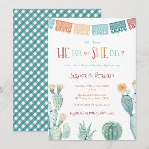 Invitation He-Esta She-ESTA Baby shower de révélation de genr