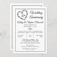 Heart Diamonds 10e anniversaire de Mariage