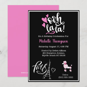 Invitation Heart Eiffel Tower Paris France Anniversaire