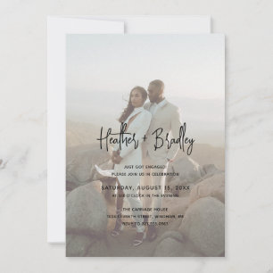 Invitation Heather Elegant Minimal Modern Engagement Party