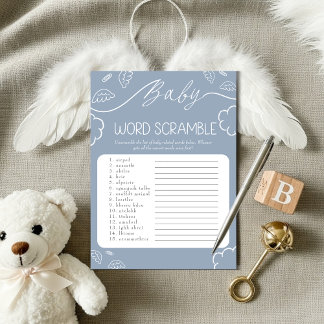 Invitation  Heavenly Blue Baby Word Scramble Game  