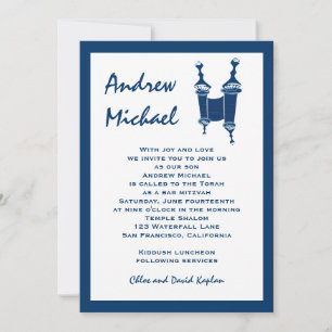 Invitation Hébreu d'Andrew Torah d'invitation de Mitzvah de
