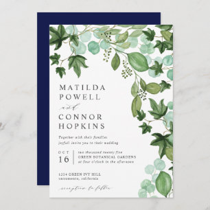 Invitation Hedera IVY Eucalyptus Mariage botanique moderne