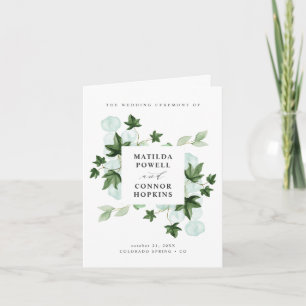 Invitation Hedera Ivy Feuille Botanical Wedding Program