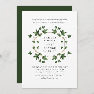 Invitation Hedera   Mariage géométrique Botanique Ivy Forest