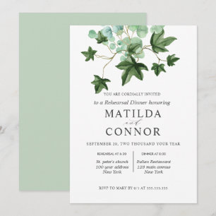 Invitation Hedera   Repas de répétition de Mariages Feuille I
