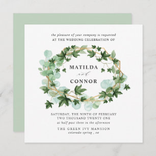 Invitation Hedera Sage Ivy Frame Mariage botanique