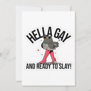 Invitation Hella Gay et prête à jouer Drôle LGBTQ