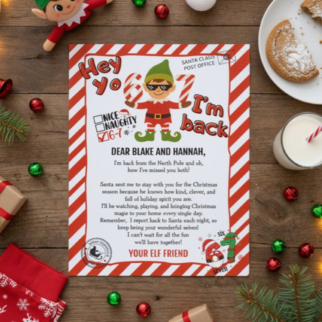 Invitation Hello from your Elf, Christmas Elf Arrival letter (Créateur téléchargé)