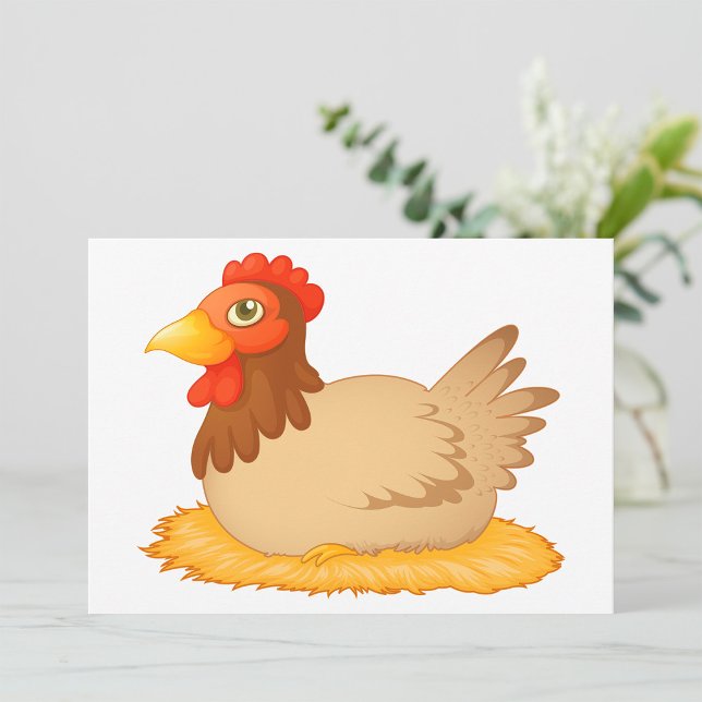 Invitation Hen assis sur le nid mûre animal de ferme (Créateur téléchargé)
