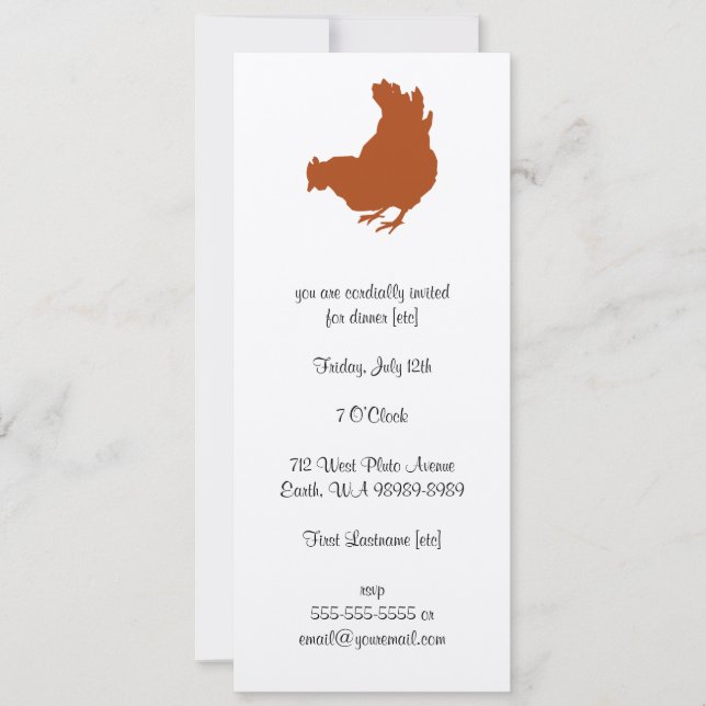 Invitation Hen [poulet, fermier, oeufs biologiques] (Devant)