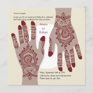 Invitation Henna Hands
