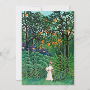 Invitation Henri Rousseau - Femme marchant dans une forêt exo