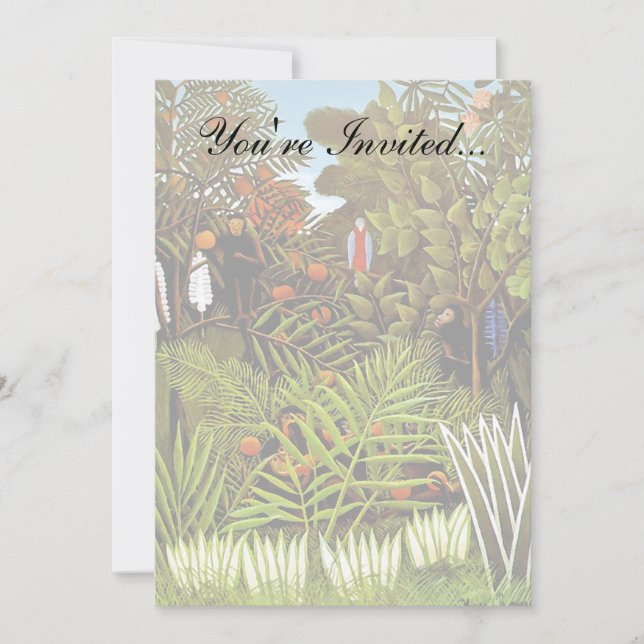 Invitation Henri Rousseau - Paysage exotique Jungle Art (Devant)