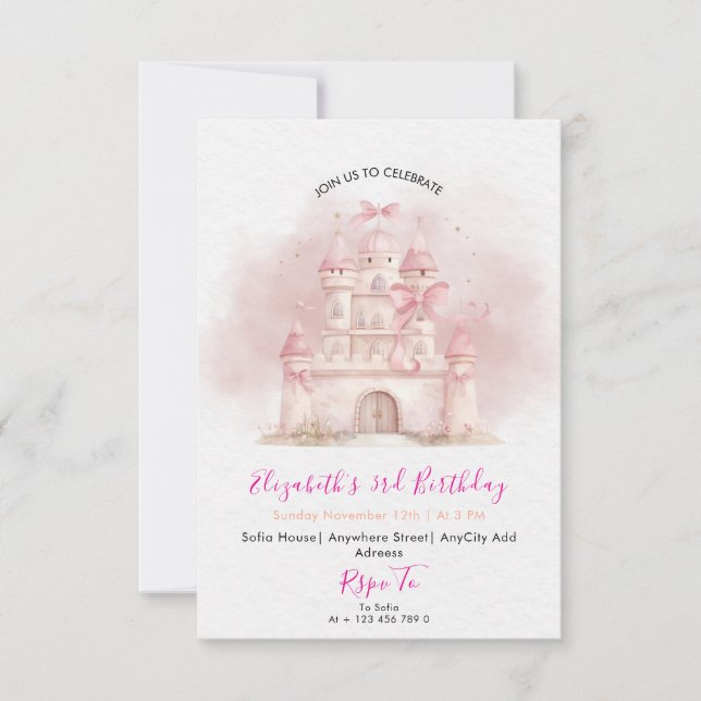 Invitation Her Royal Highness Princess Birthday Party Invite (Devant)