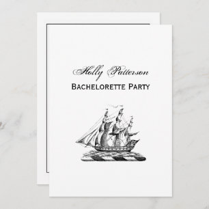 Invitation Héraldique Vintage Nautique Clipper Ship Crest