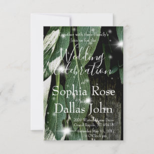 Invitation Herbe botanique Boho feuille rustique Écriture en 