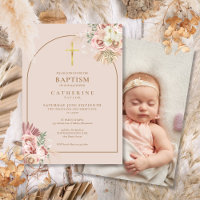 Herbe des Pampas Or Photo Baptême Christening 
