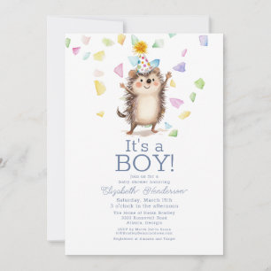 Invitation Hérisson C'est un Baby shower garçon