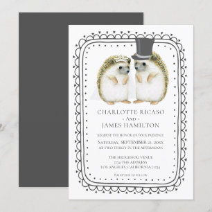 Invitation Hérisson Couple mignon Mariage personnalisé