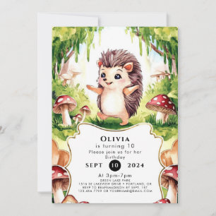 Invitation Hérisson Whimsical Woodland