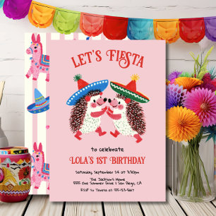 Invitation Hérissons de fête d'anniversaire de Fiesta mexicai