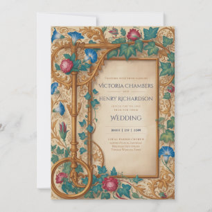 Invitation Héritage Mariage bijou or Renaissance médiévale