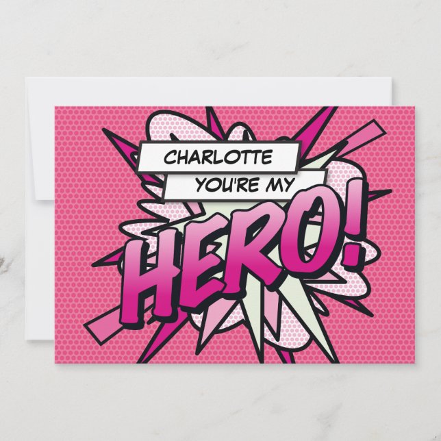 Invitation HERO Fun Retro Comédie Livre Pop Art (Devant)