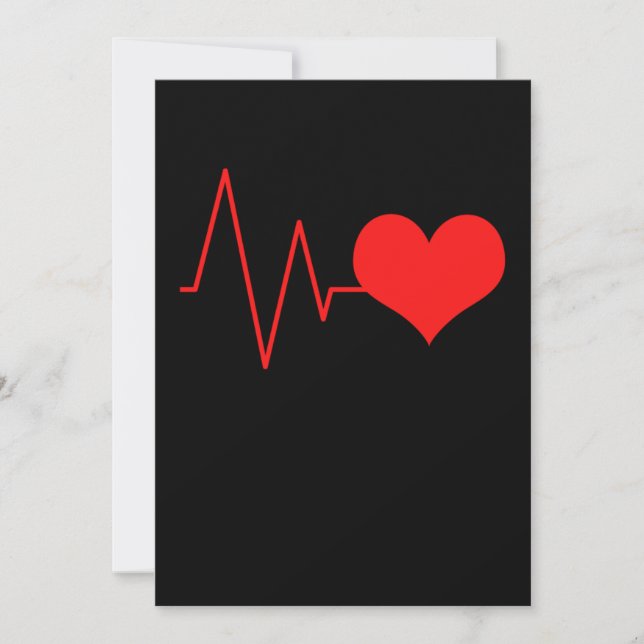 Invitation Herz Heartbeat Heart Beat Red Lovely Heart Gift (Devant)