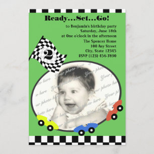 Invitation Heure de course Anniversaire Vert