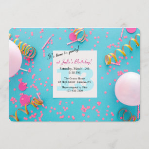 Invitation Heure de fête d'anniversaire