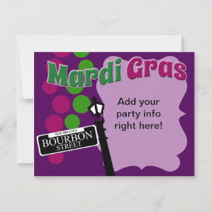 Invitation Heure Mardi Gras