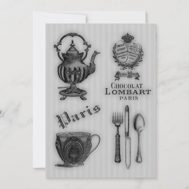 Invitation Heure pour le thé #5 (Devant)