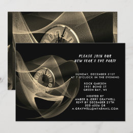 Invitation Heure pour une soirée de réveillon Sepia Look, ZPR