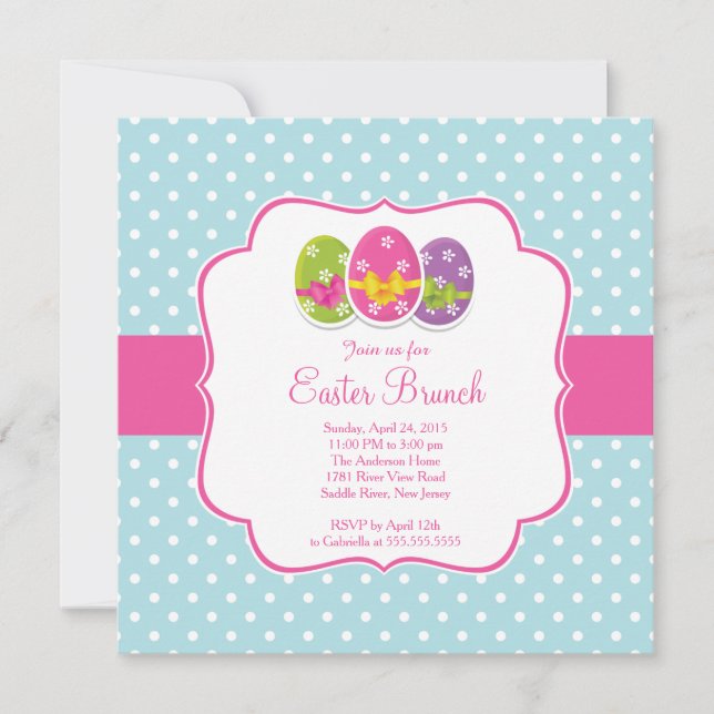 Invitation heureuse de dîner de brunch de Pâques (Devant)