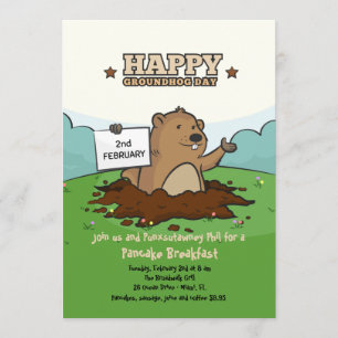 Invitation heureuse de Groundhog