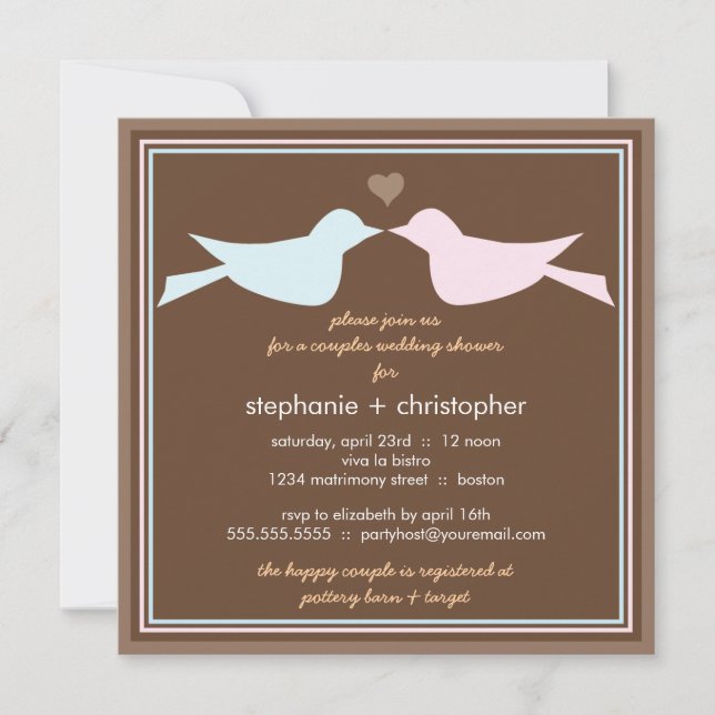 Invitation heureuse de wedding shower de couples (Devant)