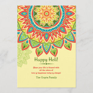 Invitation heureuse jaune de Holi