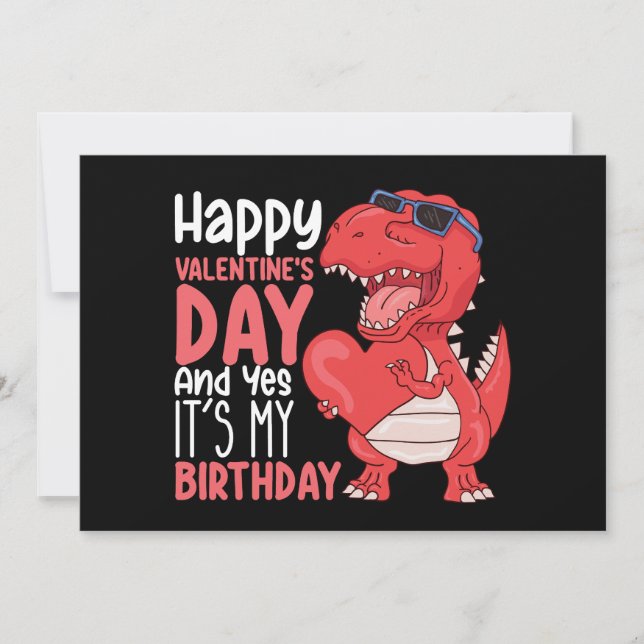 Invitation Heureuse Sainte-Valentin Et oui c'est mon annivers (Devant)