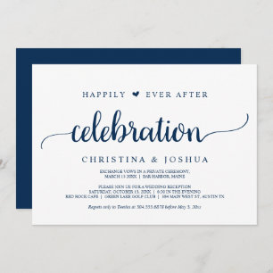 Invitation Heureusement, après la fête, Navy Blue Eloped