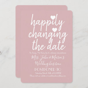 Invitation Heureusement de changer le Mariage de date rose pâ