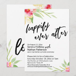 Invitation Heureusement Jamais Après Écriture À La Main Fleur