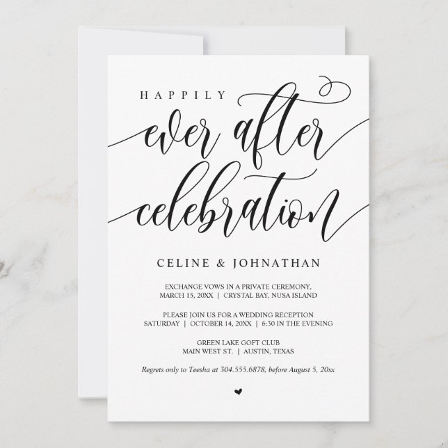 Invitation Heureusement Jamais Après La Célébration, Noir, Éc (Devant)