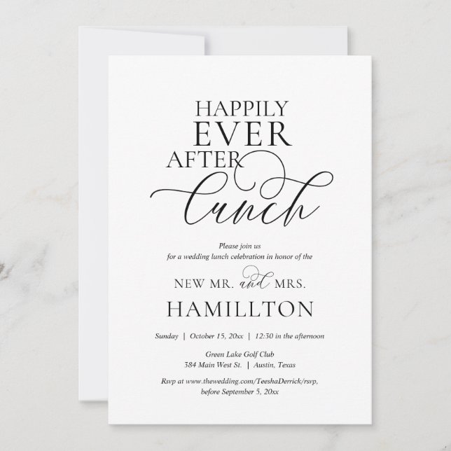 Invitation Heureusement Jamais après la fête du déjeuner mari (Devant)