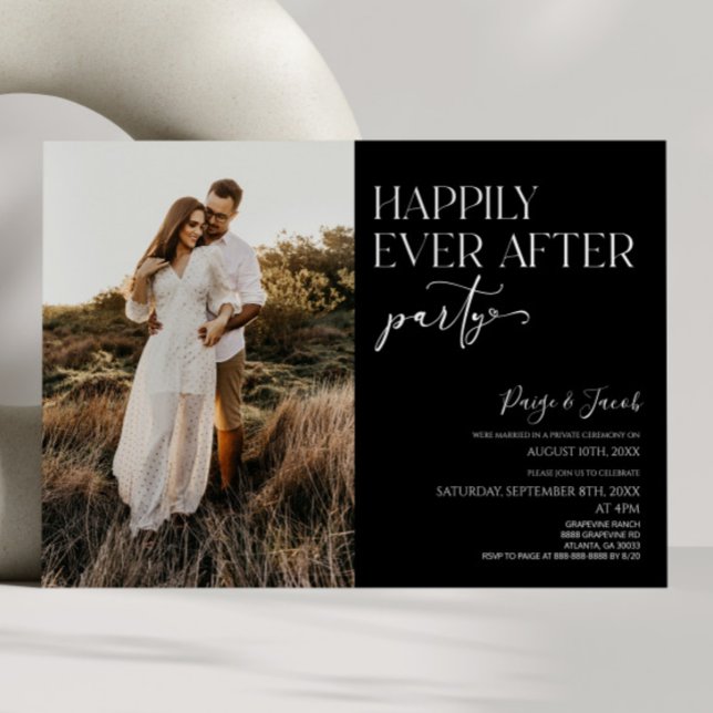 Invitation Heureusement Jamais Après La Fête Photo Mariage Ré (Créateur téléchargé)